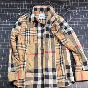 Burberry Beige Black Red Classic Check Shirt Jacket